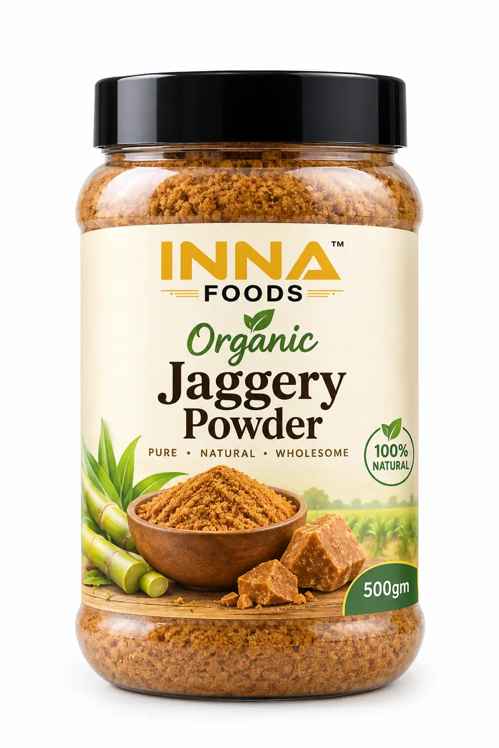 INNA FOODS Organic Jaggery Powder 500gm