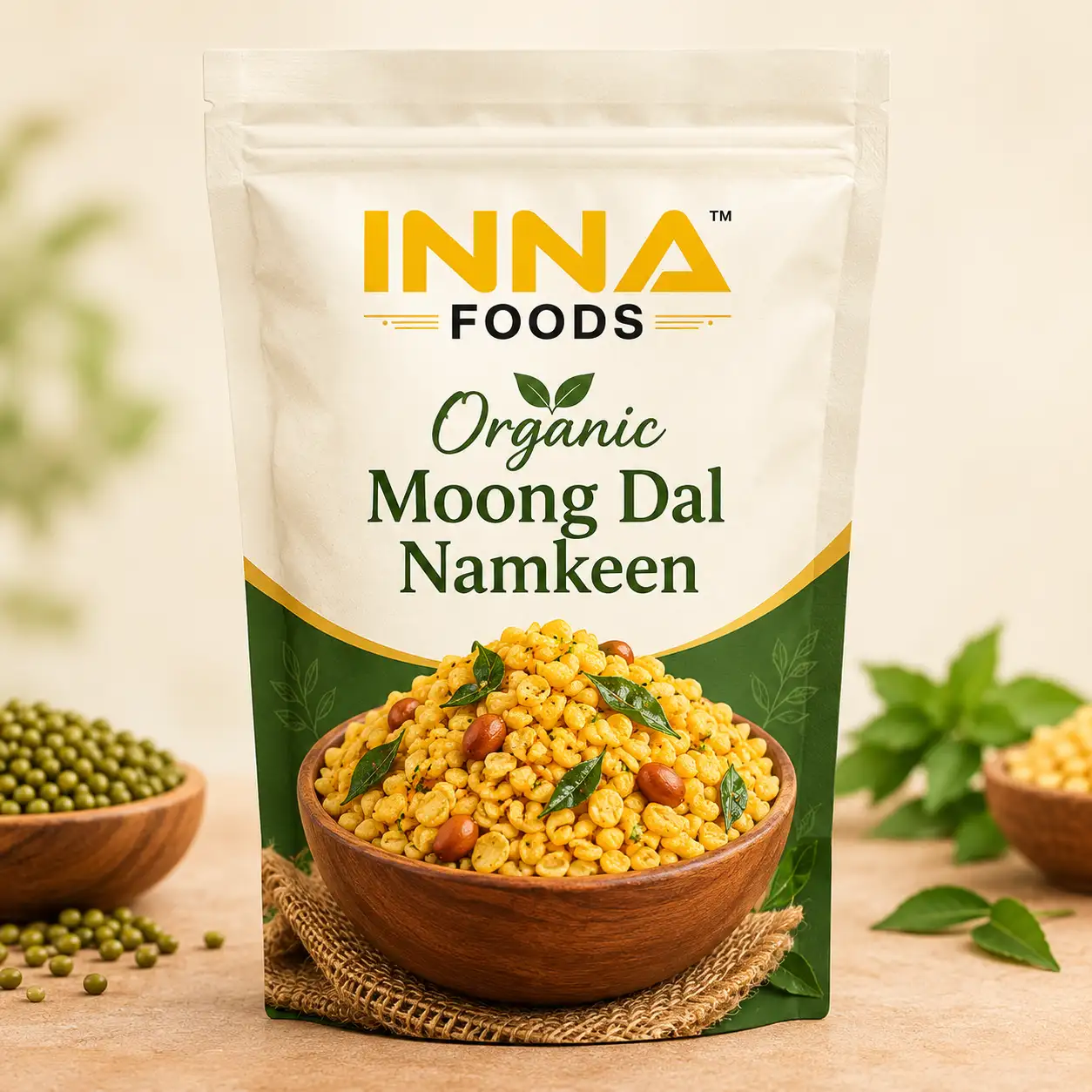 INNA FOODS Organic Moong Dal Namkeen 250gm
